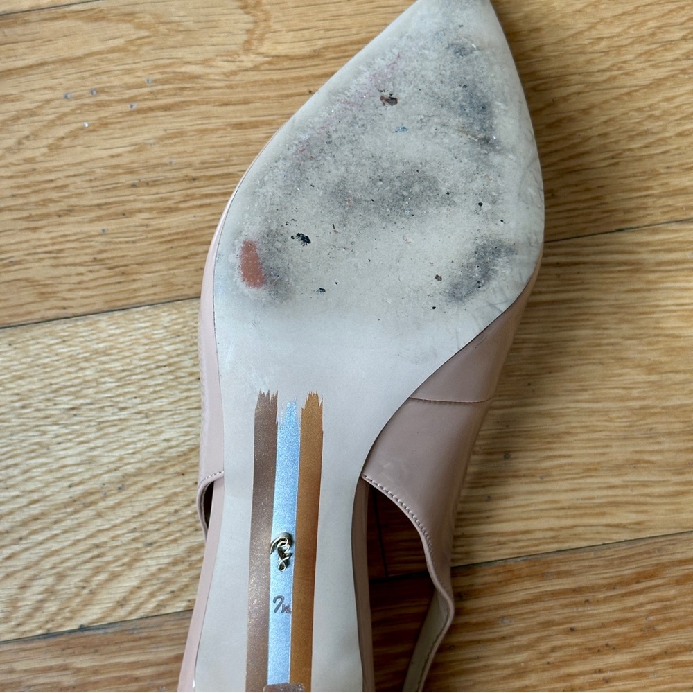 Sam Edelman Hazel Sling in Beige Patent Leather 7.5 - Picture 5 of 12